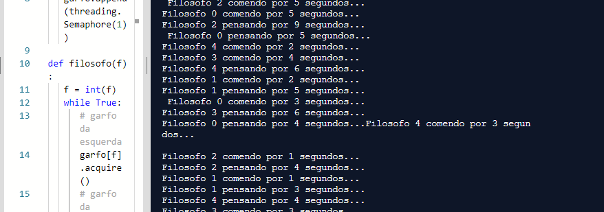 Print do terminal rodando