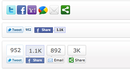 example of social media sharing buttons and icons