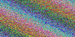 a very noisy rainbow at 16384 iterations