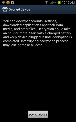 Samsung Note ICS Decryption