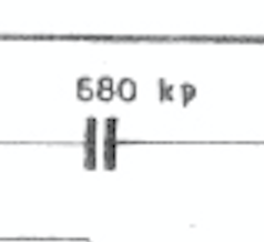 Capacitor with "680 kp"