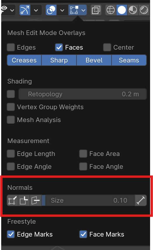 Mesh Edit Mode submenu