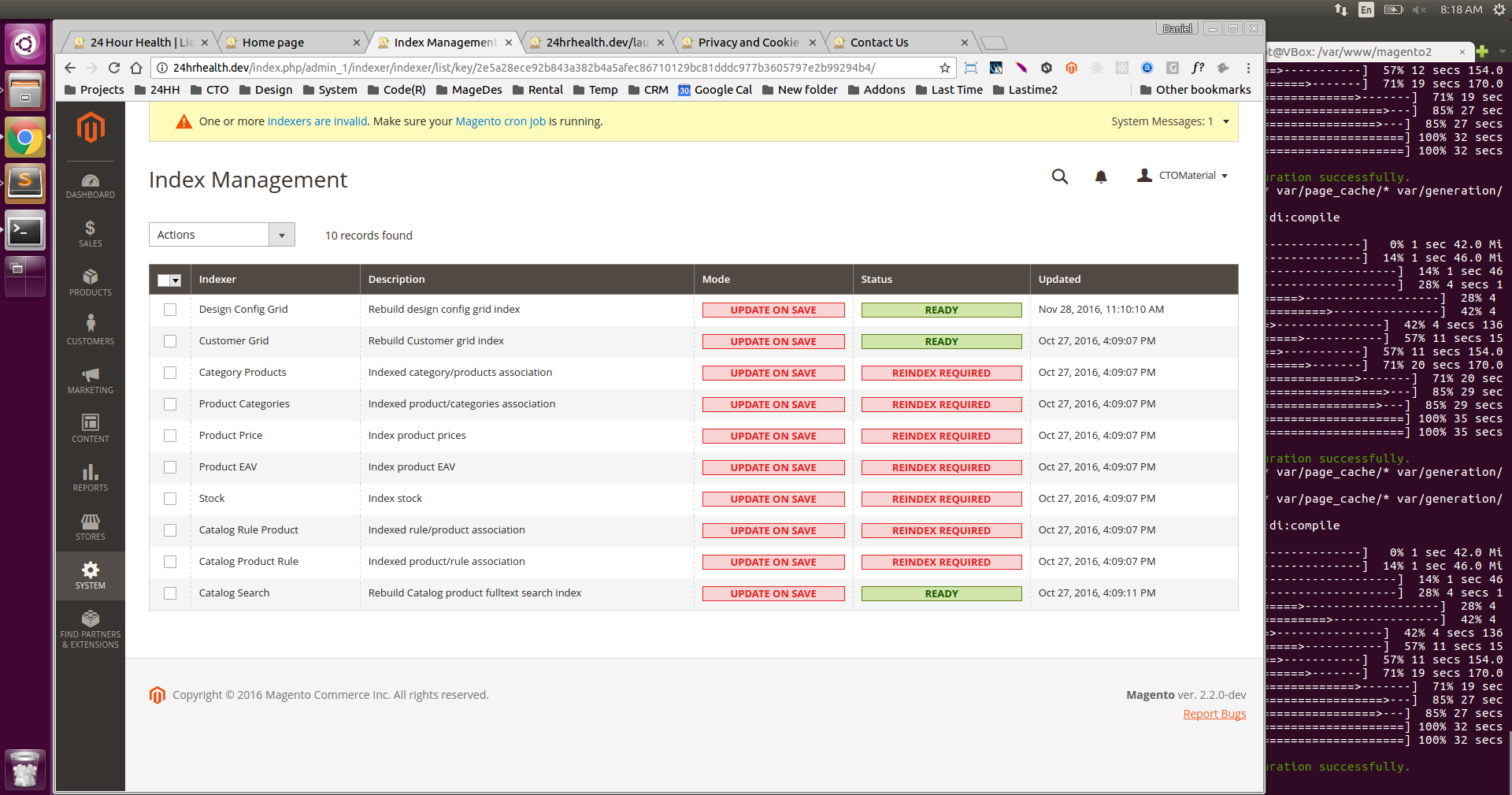 My Index Management Screen