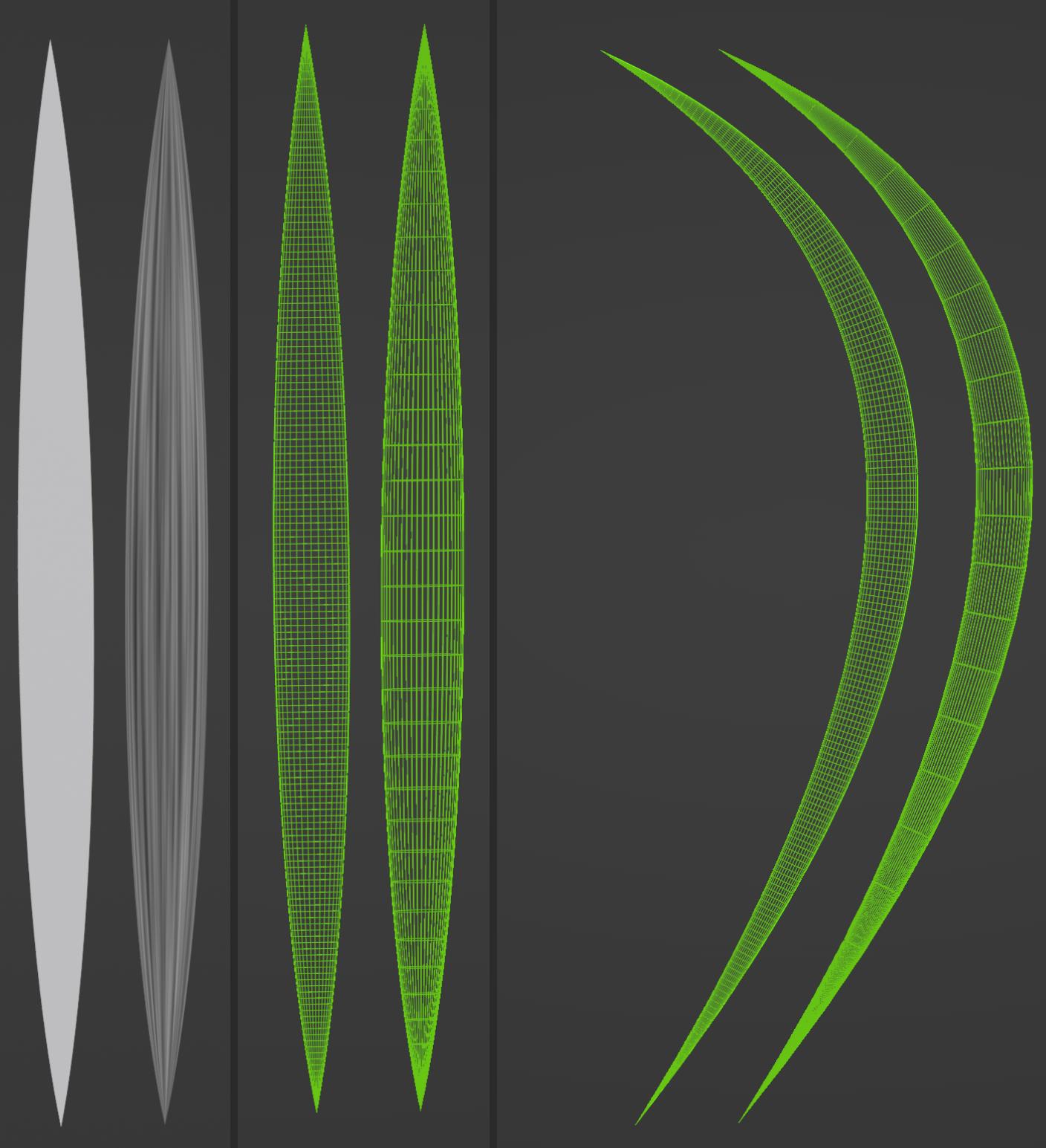 Geo-Node Hair (Left)   Curve with profile (Right)