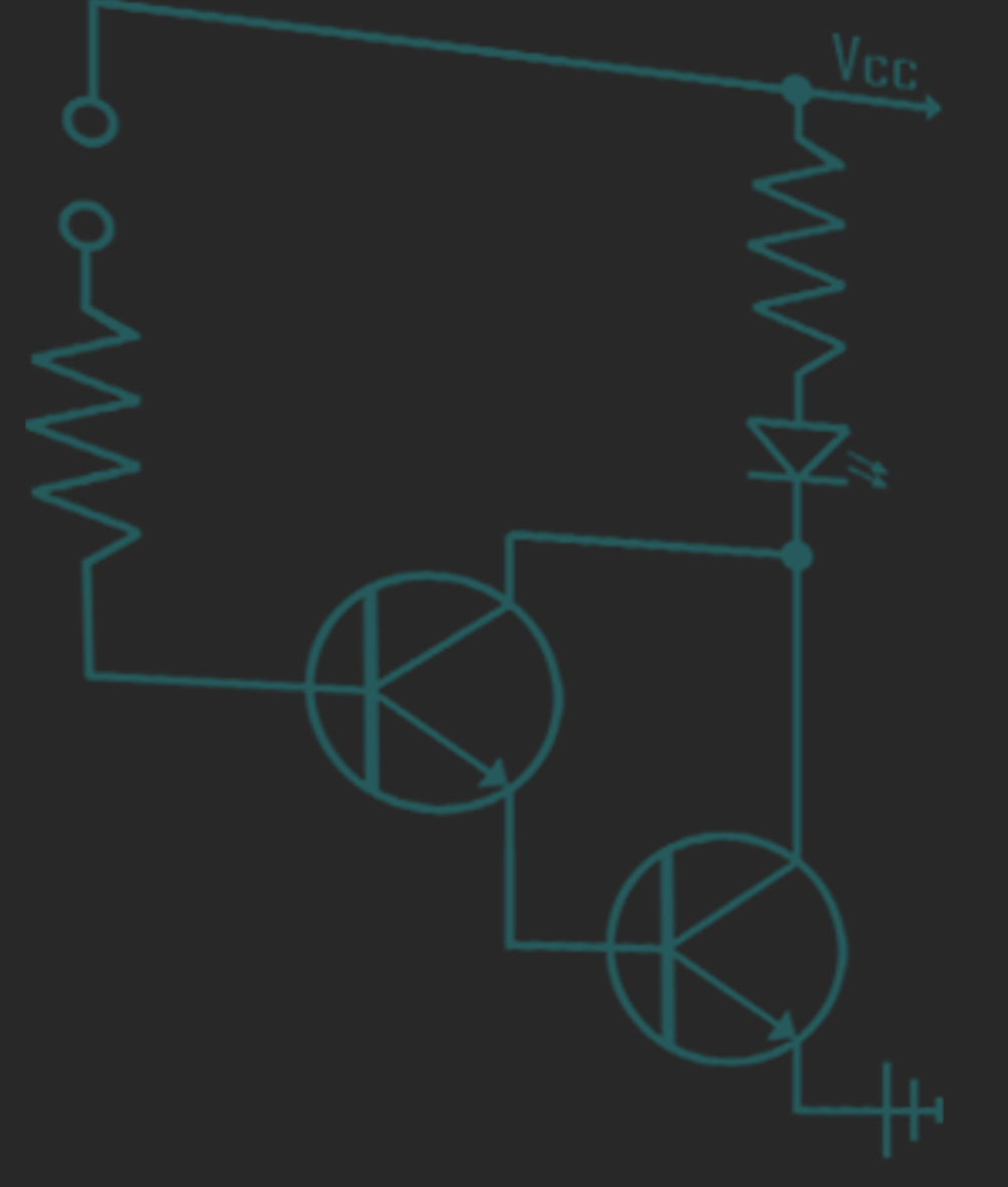 a hand-drawn / rendered circuit diagram of the mystery touch-sensor circuit