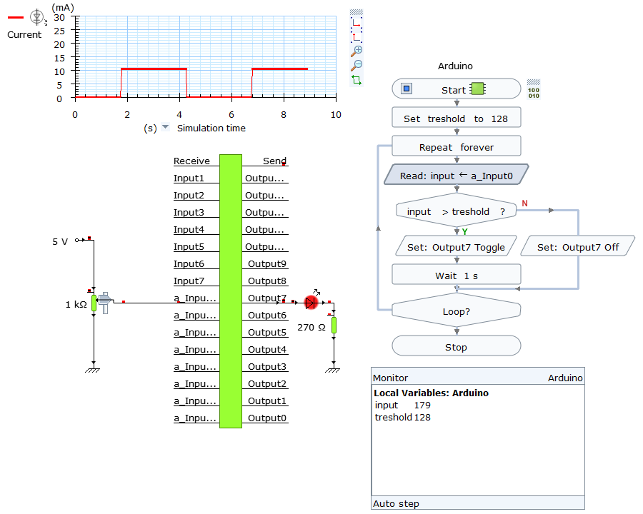 Yenka Arduino simulation