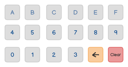 Hexadecimal keyboard mockup design