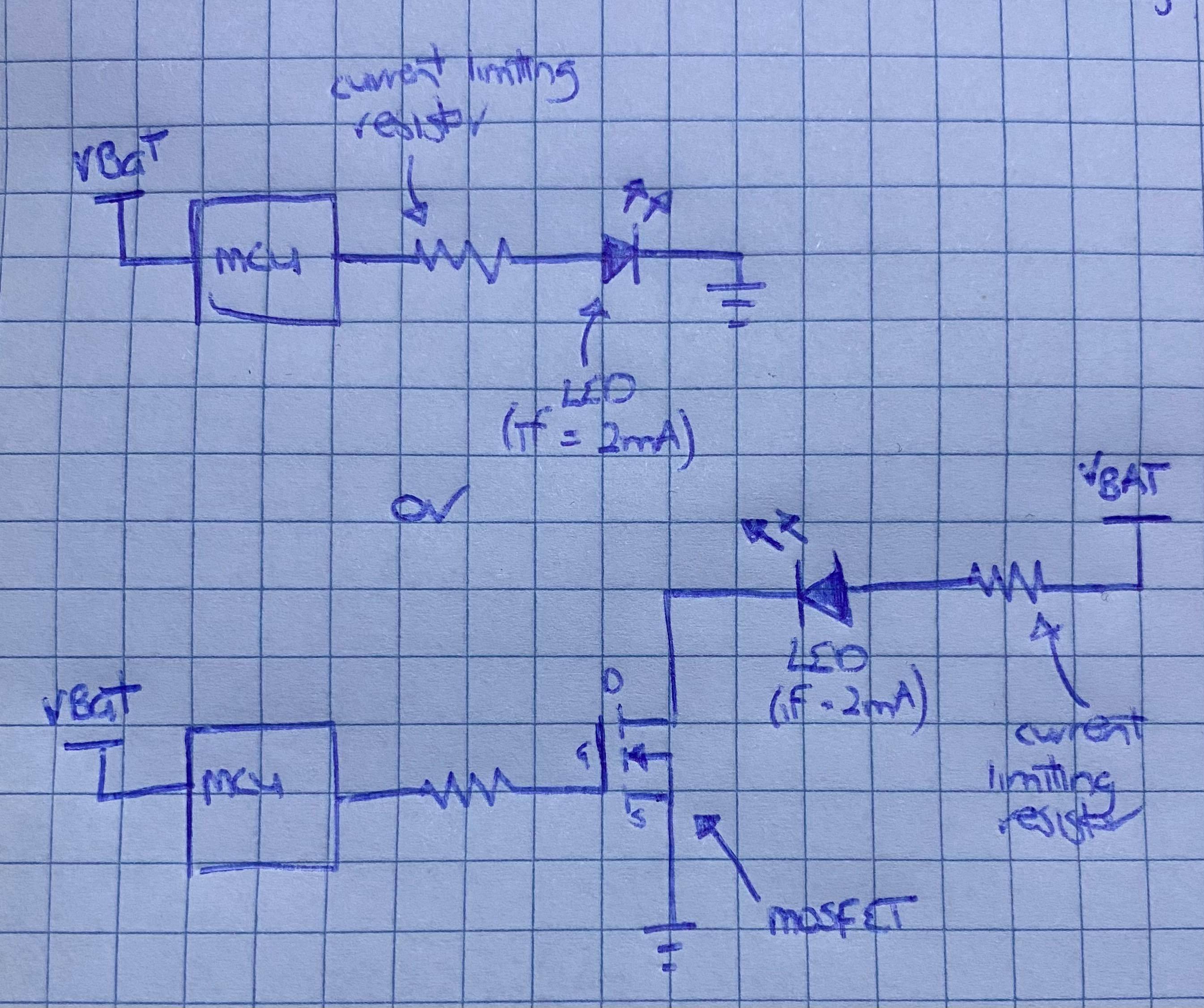 MCU driven LED vs MOSFET driven LED