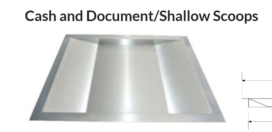 "cash and document/shallow scoops" with metal tray