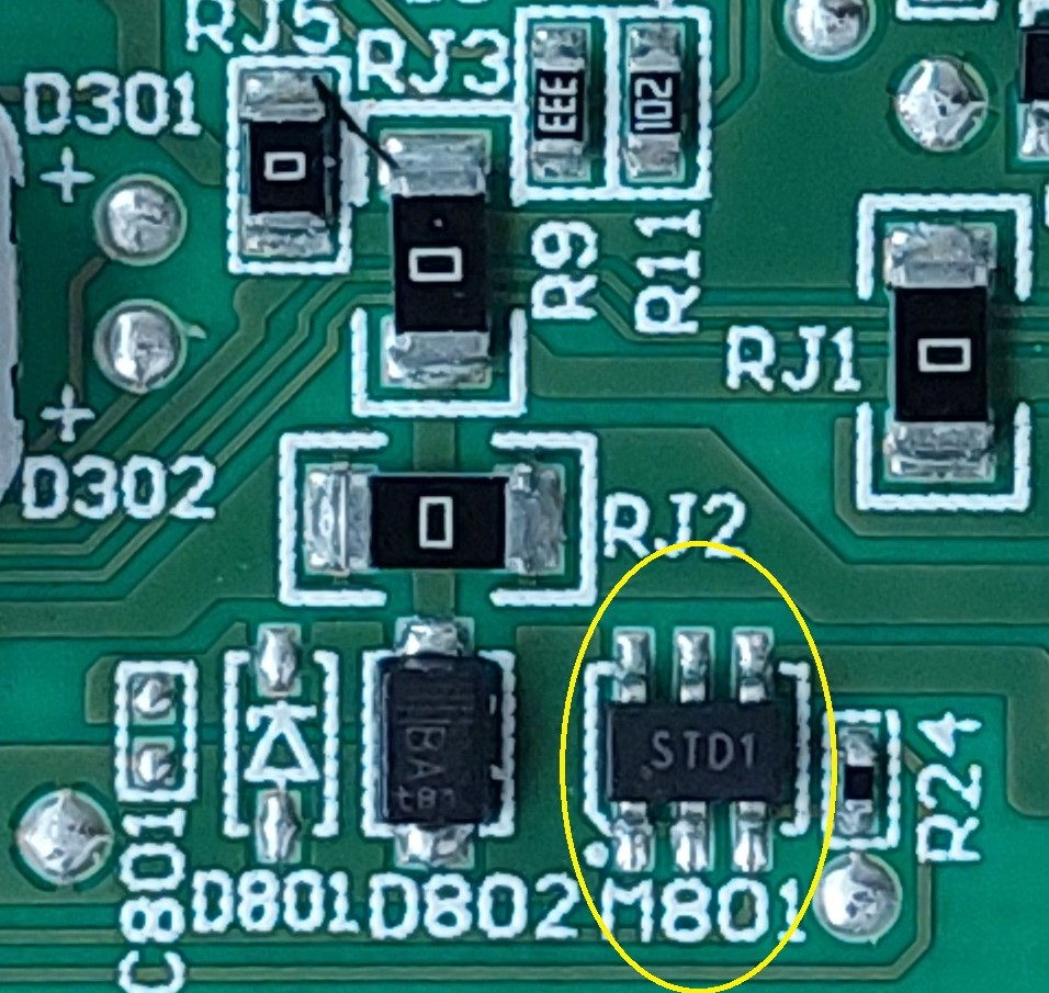 Philips BG2024_15 Motherboard Layout (Item M801) - Closeup view