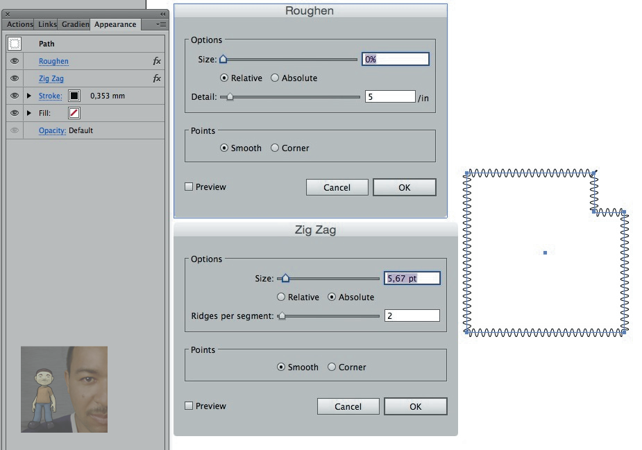 Roughen and ZigZag effect