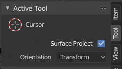 Cursor Tool Options