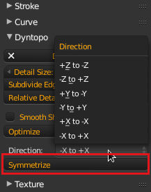 symmetry options