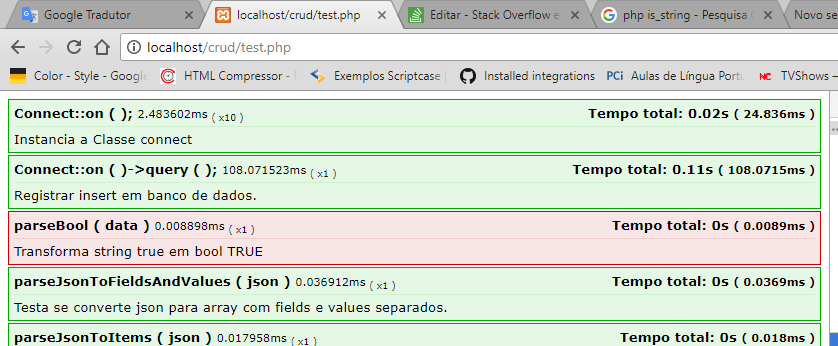 Exemplo do tester rodando