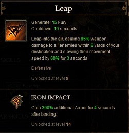 Leap runed with Iron Impact