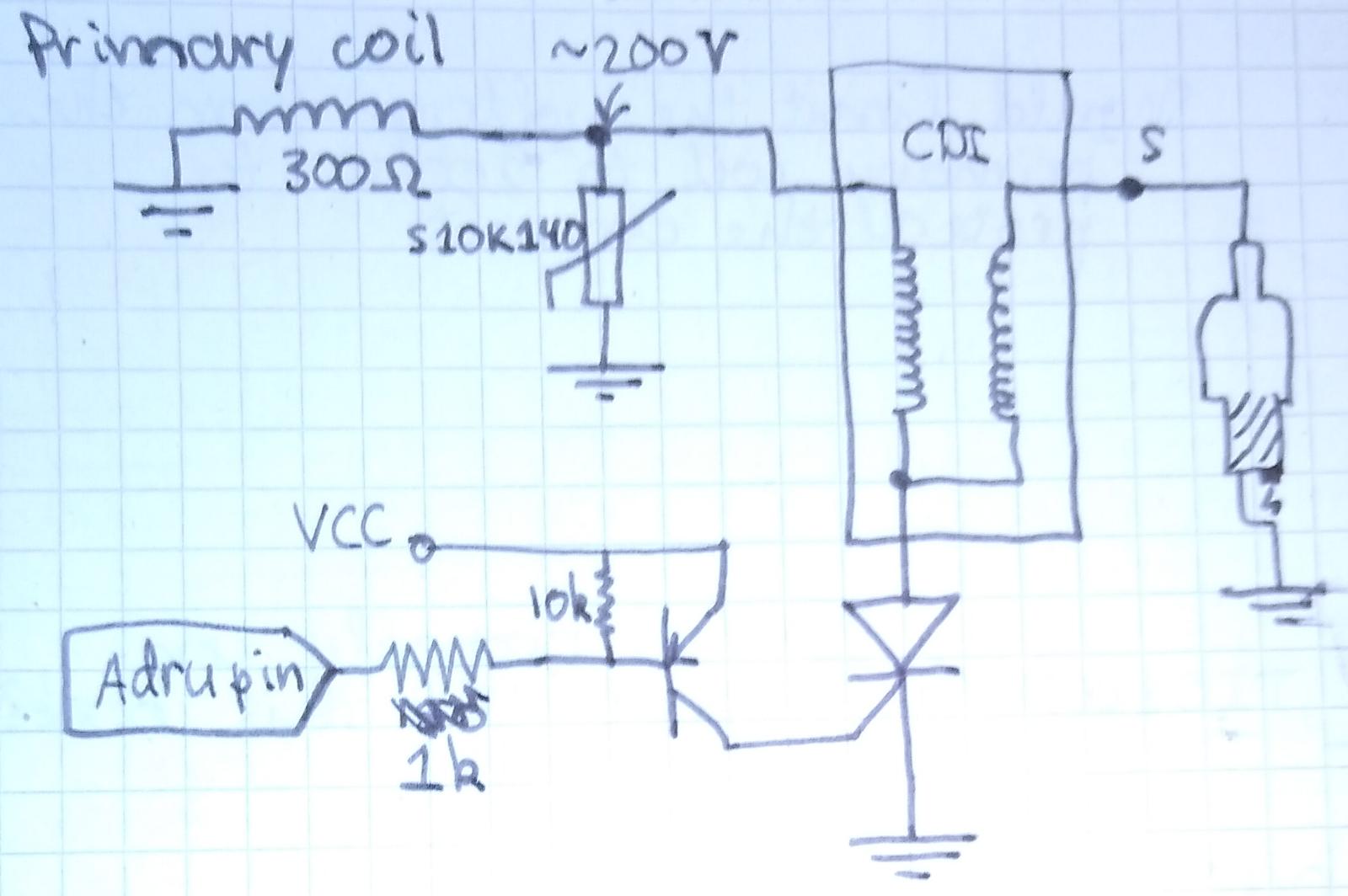 Putting the thyristor on the ground of the CDI