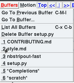 xemacs buffers menu