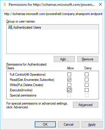 SecurityDescriptor for Endpoint