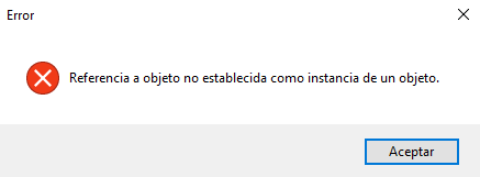 Referencia a objeto no establecida como instanciia de un objeto