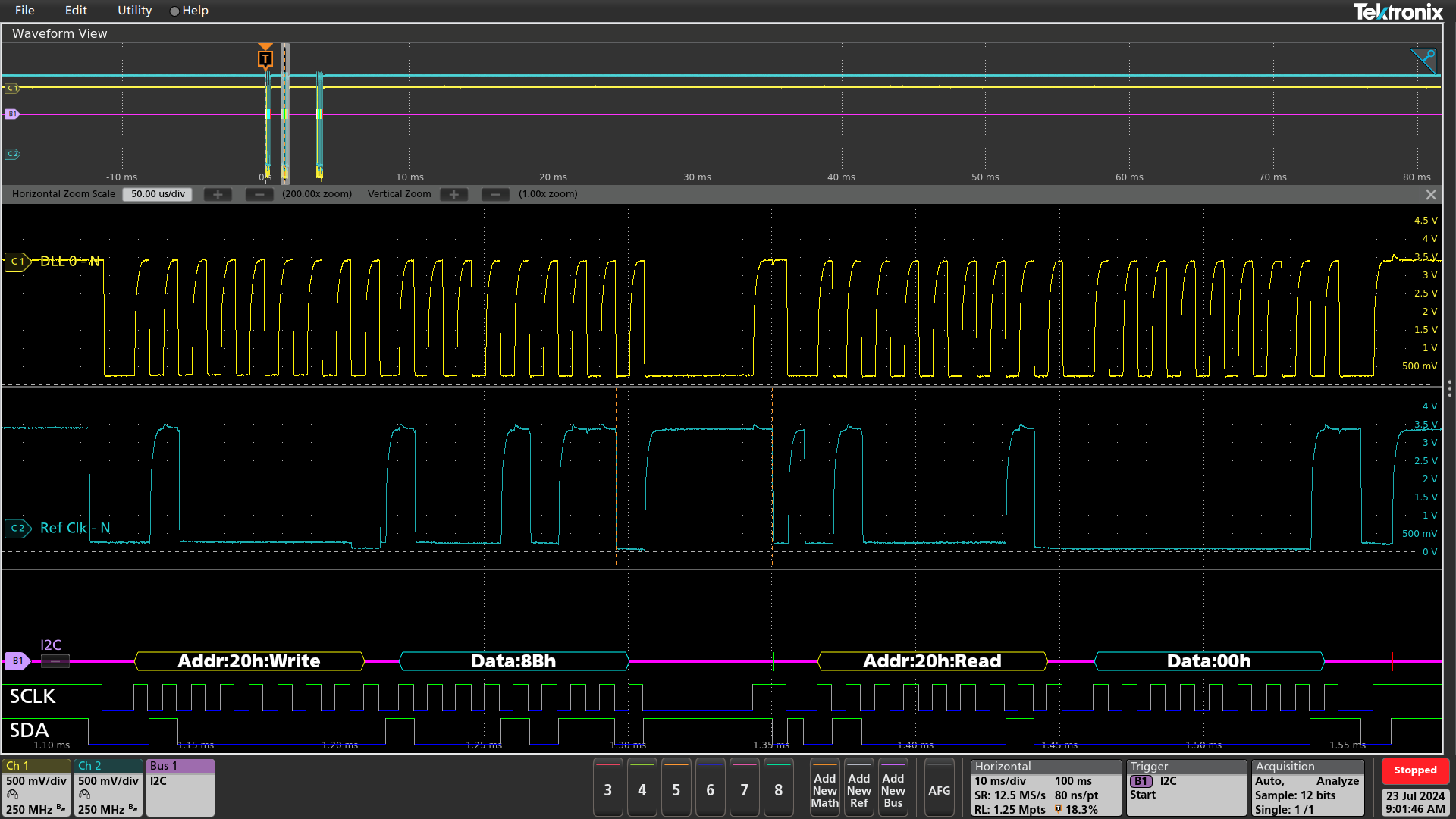 Aardvark reading voltage high byte