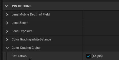 Example for enabling pin in post-process node