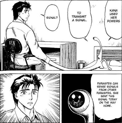 Migi told Shinichi about Kana's signal