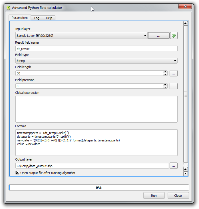 Advanced Python field calculator