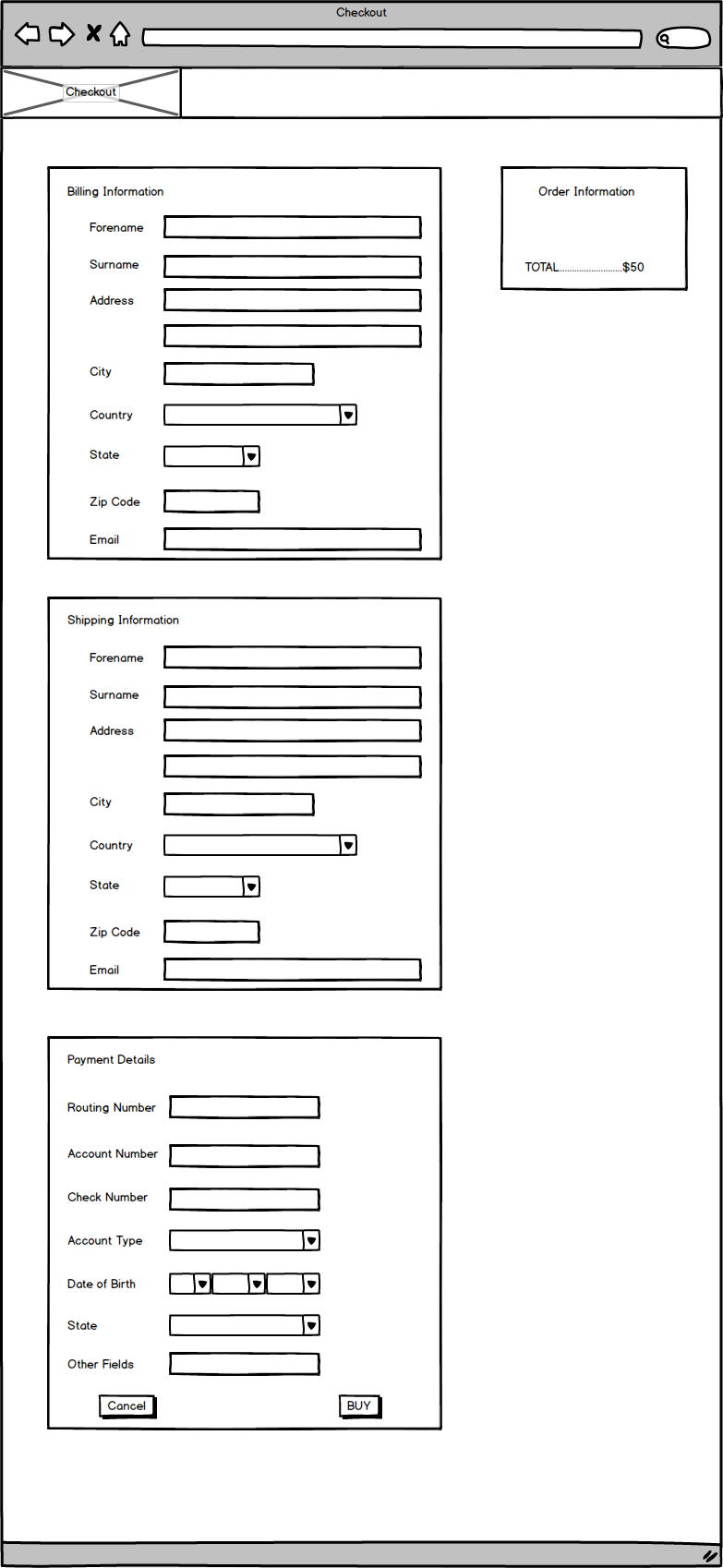 Single Page Checkout