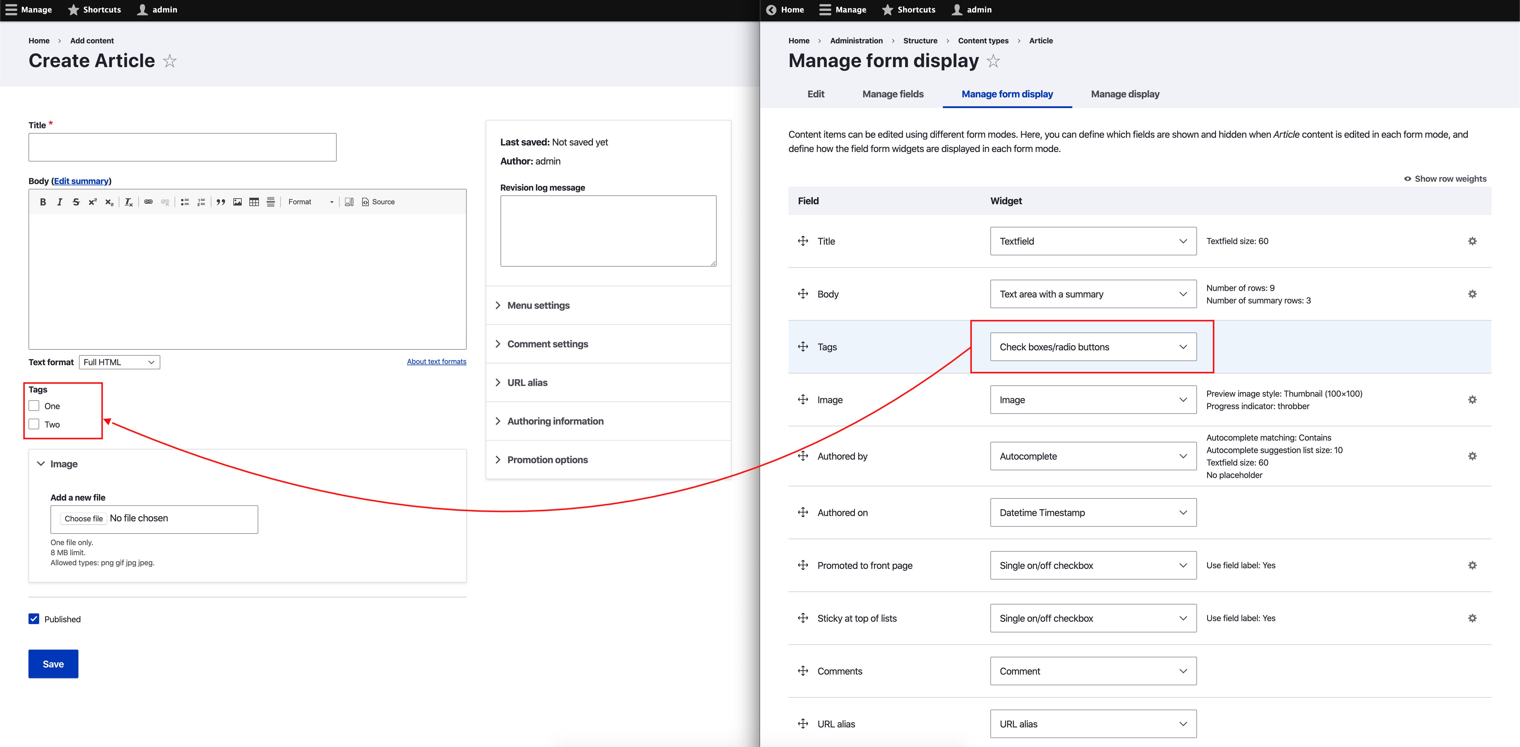 Term reference with options_button form display