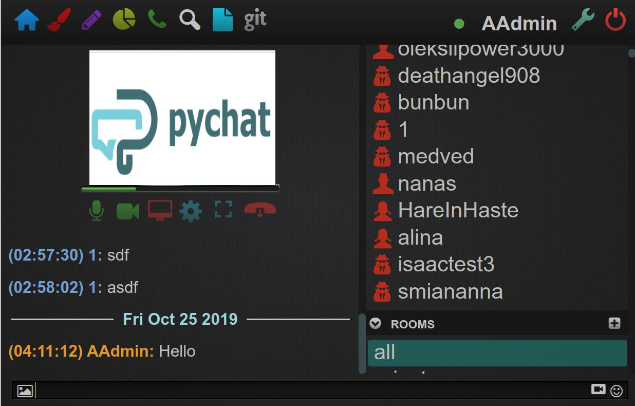 Pychat - Self-hosted video chat like slack