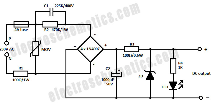 example capacitive power supply circuit