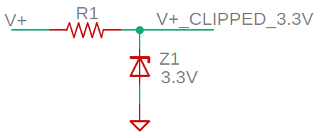 3.3V Zener Clipping Schematic