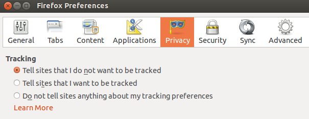 Firefox browser settings