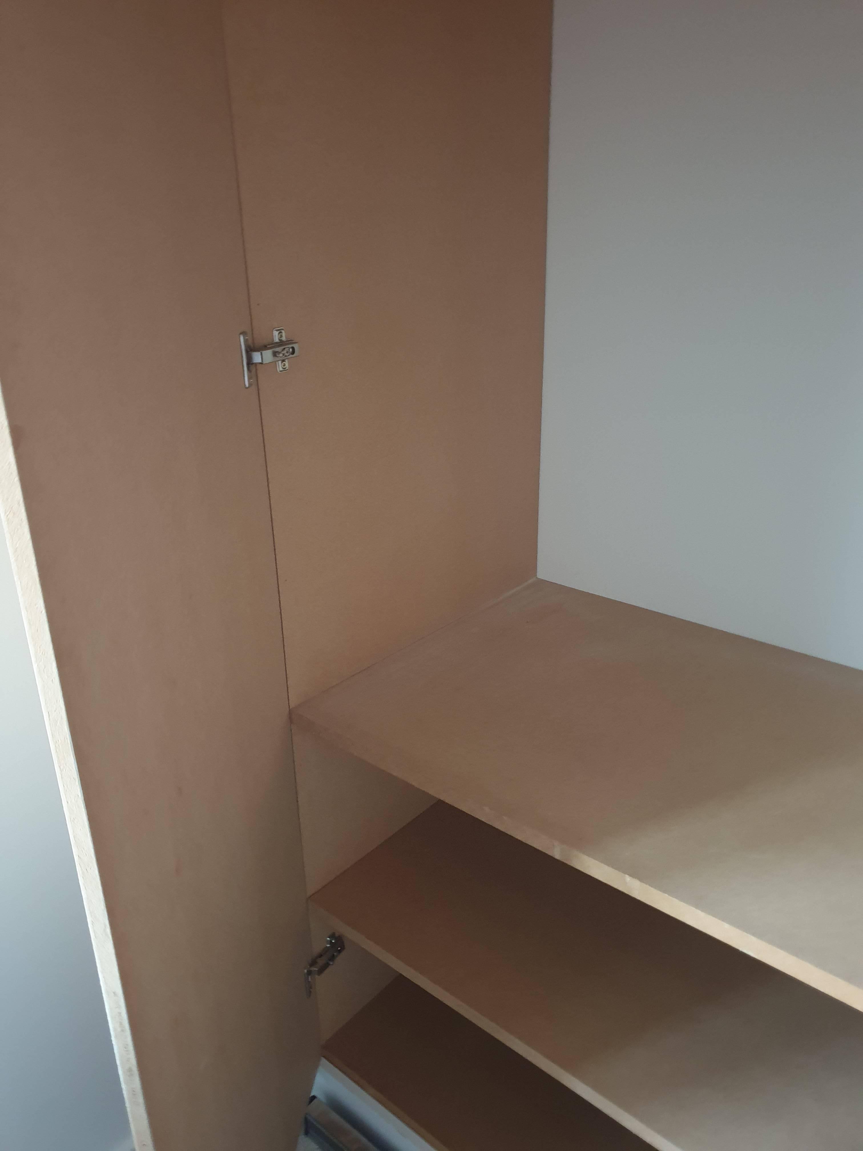 cabinet with left door open