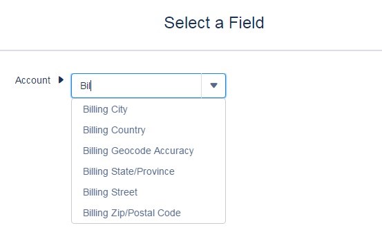 Account Address fields