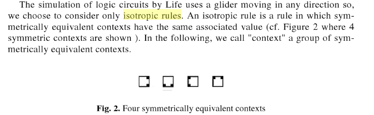 Emmanual Sapin, Olivier Bailleux, Jean-Jacques Chabrier: Research of a Cellular Automaton Simulating Logic Gates by Evolutionary Algorithms; in the proceedings of 'Genetic Programming: 6th European Conference'