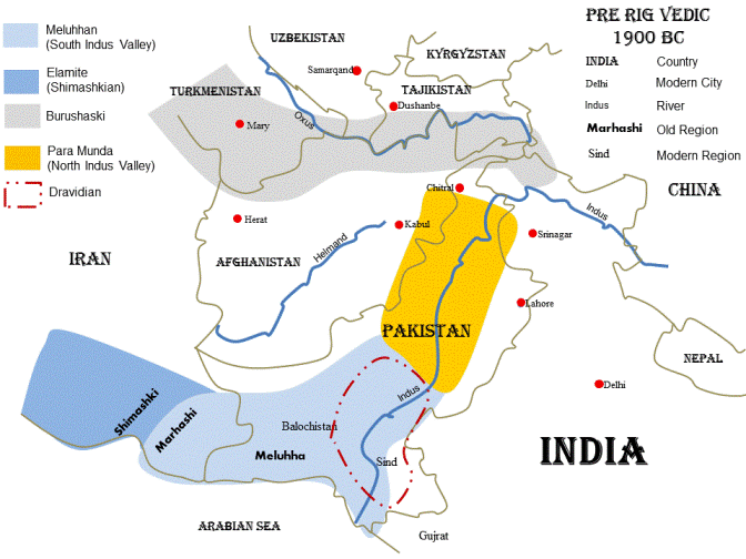 Linguistic map c 1900 BCE