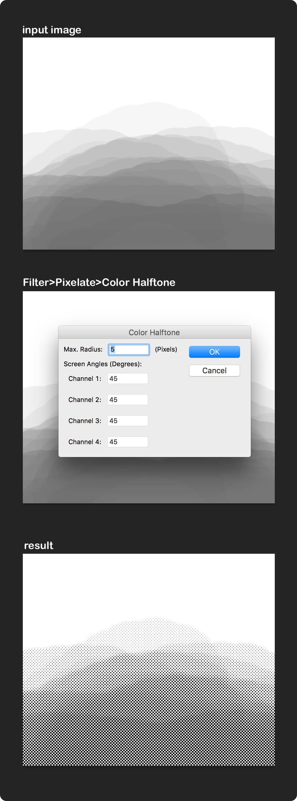 halftone effect in photoshop