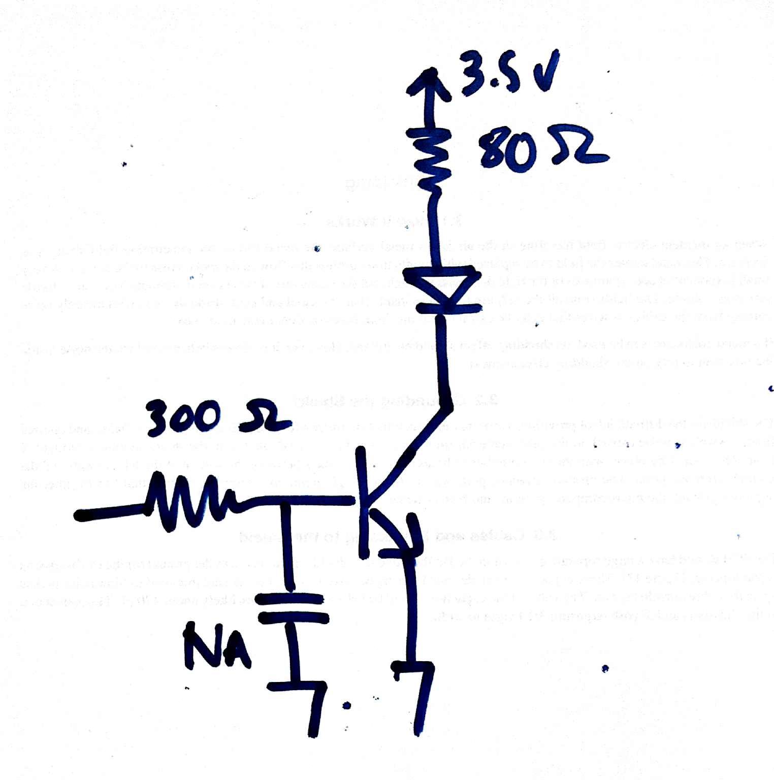 Schematic showing a simple NPN switching circuit