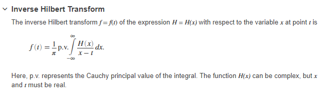 Inverse Hilbert Transfrom