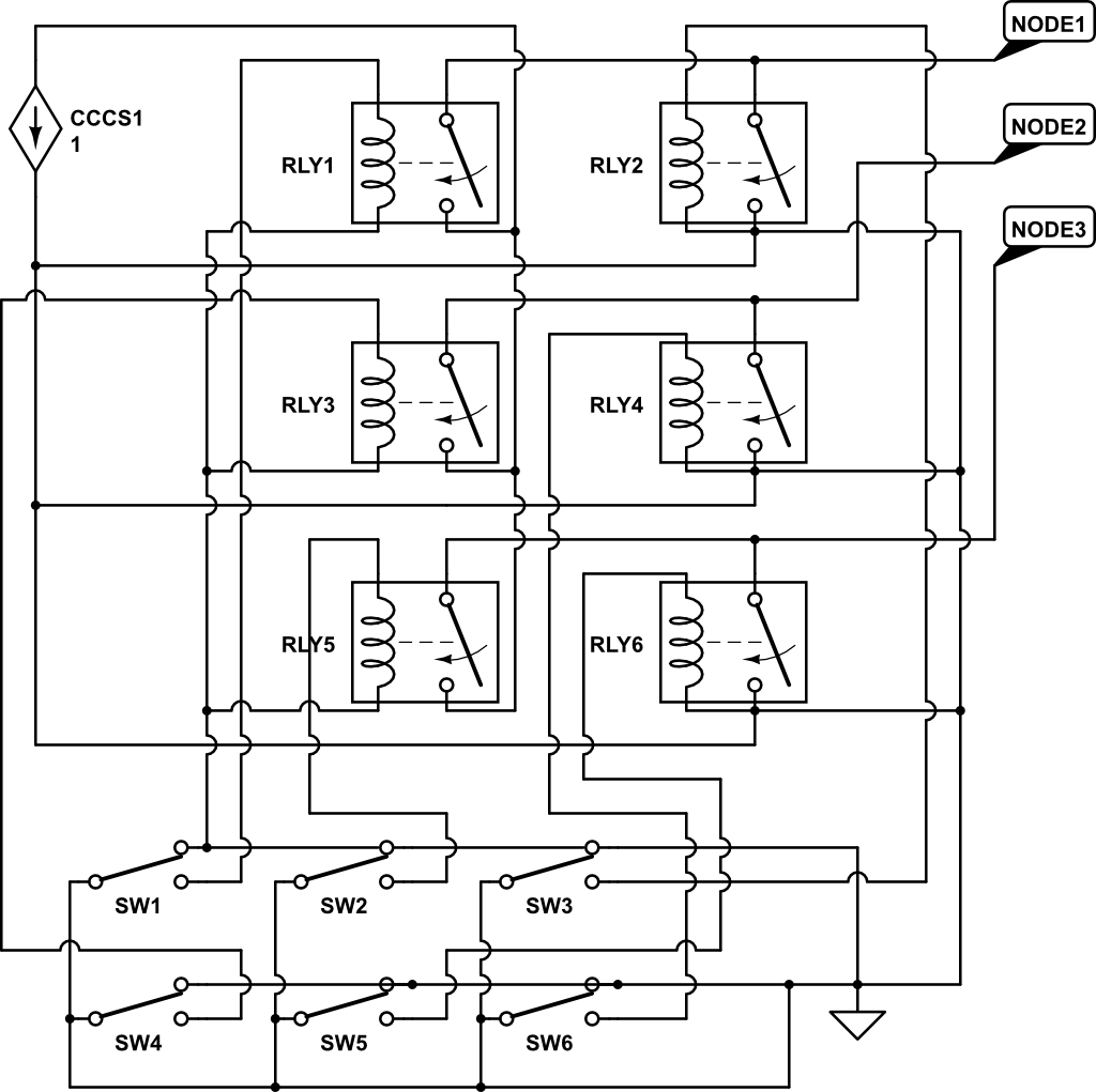 Model of reed relay network