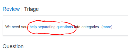 "help separating questions" is linked