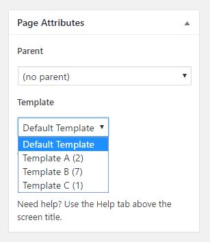 template usage info