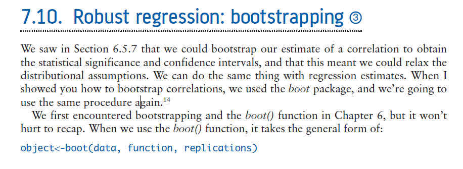 paragraph about bootstrapping for robust linear regression