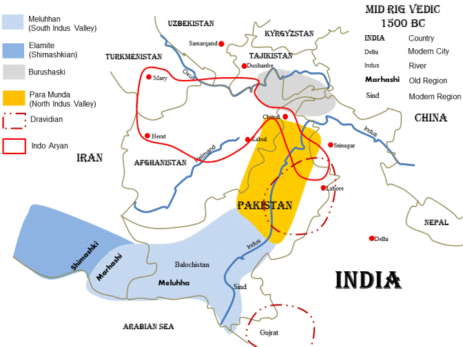 Linguistic map c 1500 BCE