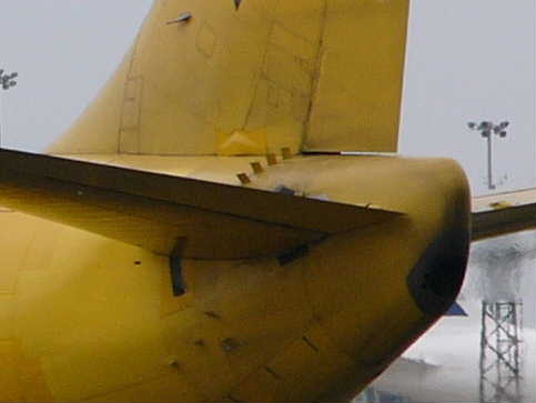 View of aft body vortex generators