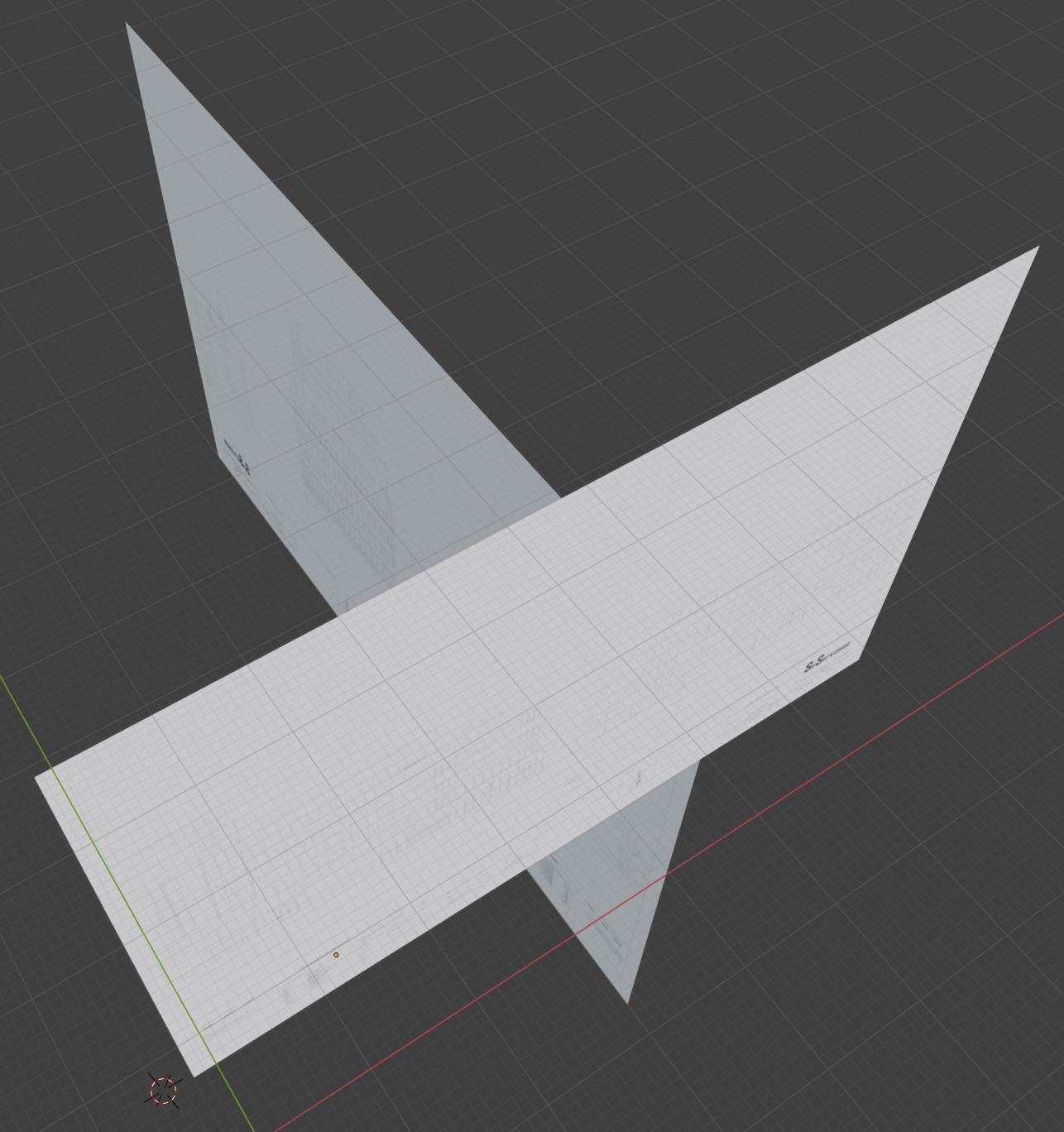 planes crossing in Material Preview