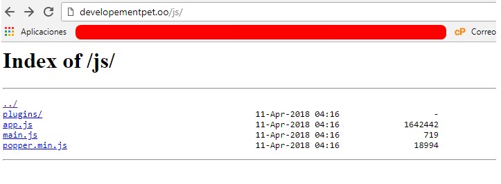 muestra los archivos dentro de la carpeta JS IGUAL Sucede con css, image, storage