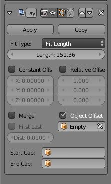 Array modifier settings