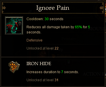 Ignore Pain (Iron Hide) description